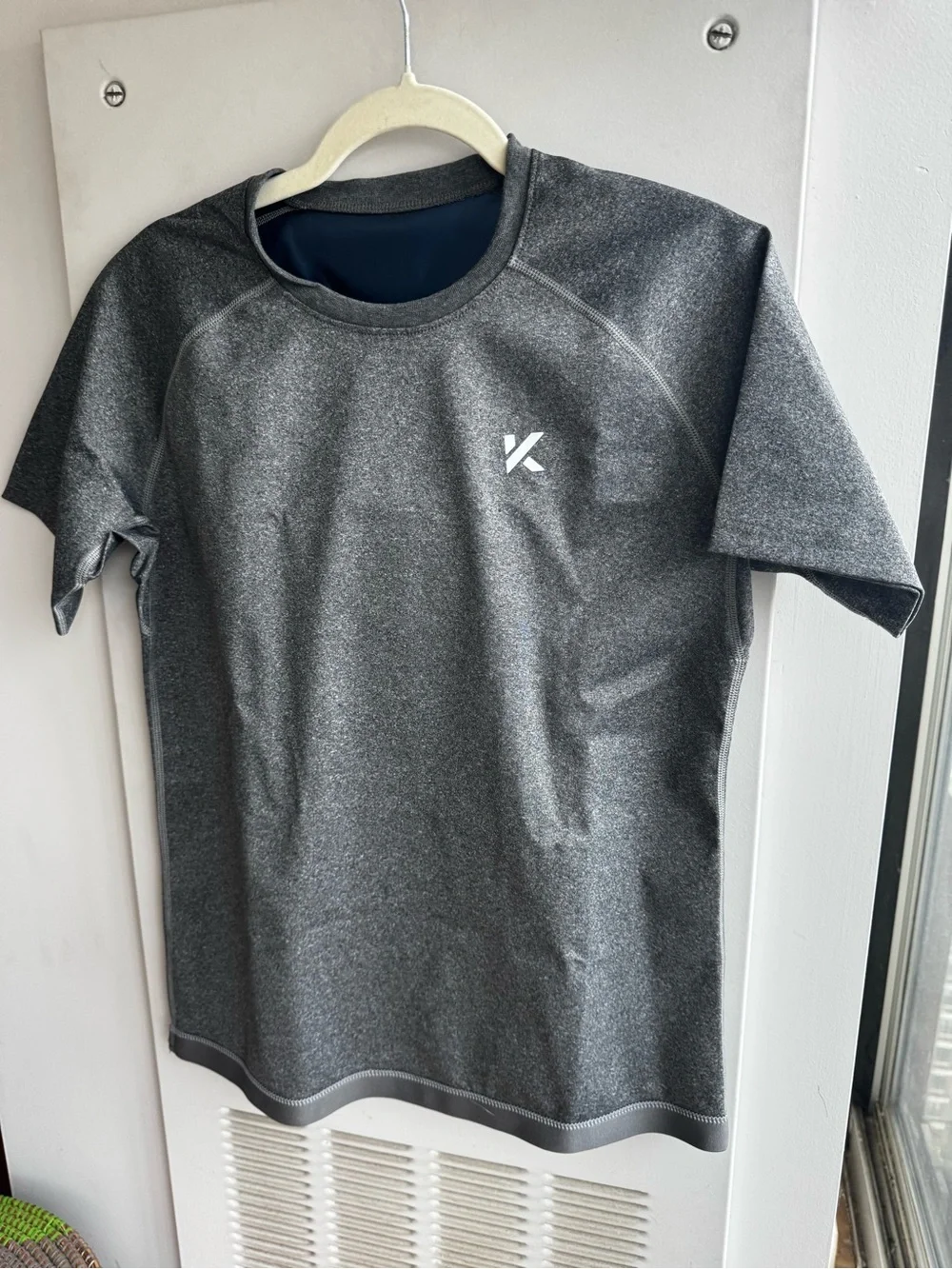 Kewlioo Men’s Heat Trapping Sauna Grey Workout Shirt Size L